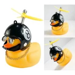 Kördekor Anka med Hjälm 5.5x6x5.5cm Vindbrytande Motorcykel Dekoration Leksak Bil Prydnader Tillbehör Typ 3><noscript><img width=