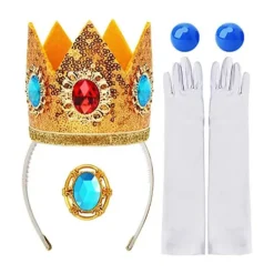 Krona Ring Princess Peach Kostym Tillbehör Handskar[D]> Tillbehör