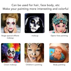 Kroppsfärgspalett Vattenbaserad 10 Galler Säker Professionell Ansiktsmålningspalett För Fest Opera Föreställning><noscript><img width=