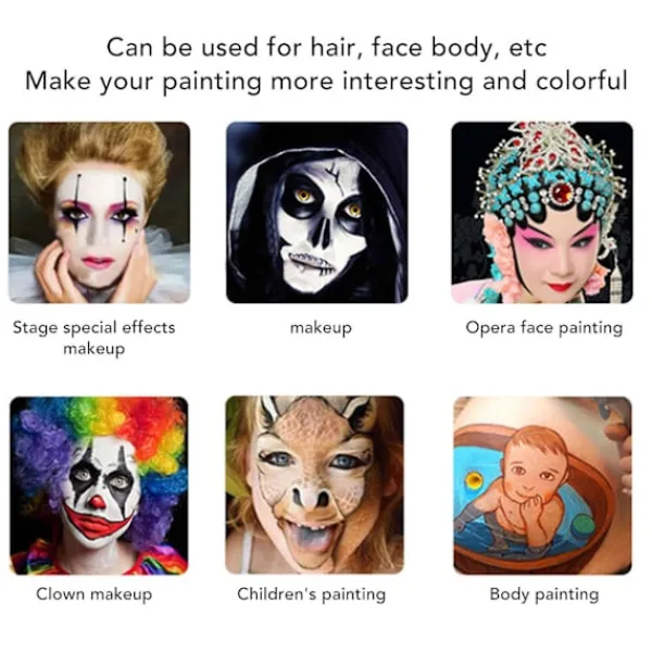 Kroppsfärgspalett Vattenbaserad 10 Galler Säker Professionell Ansiktsmålningspalett För Fest Opera Föreställning> Smink
