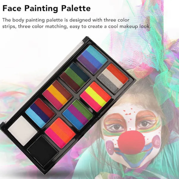 Kroppsfärgspalett Vattenbaserad 10 Galler Säker Professionell Ansiktsmålningspalett För Fest Opera Föreställning> Smink
