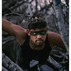 Kunglig kungakrona för män - Metallprinskronor, fullrunda födelsedagsfest hattar - Svart><noscript><img width=