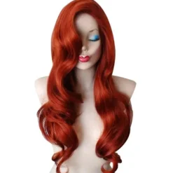 Kvinnor Cosplay Jessica Rabbit Lång Vågig Lockig Peruk> Peruker