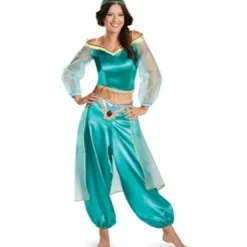 Kvinnor Cosplay Princess Jasmine Kostym Aladdin Halloween Party zy light blue L> Dräkter