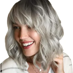 Kvinnor Damer Mode Kort Lockig Peruker Med Lugg Vågig Hår Fest Daglig Cosplay Peruker> Peruker