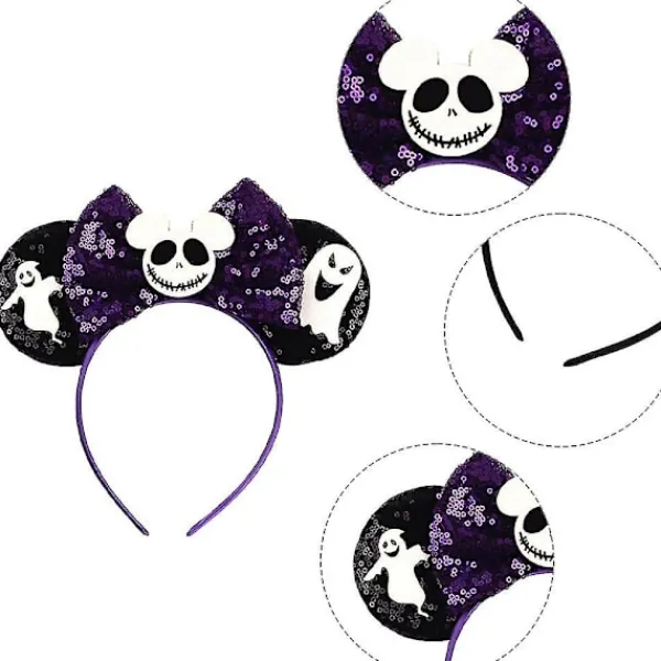 Kvinnor Flickor Musöron Hårband, Paljetter Båge Fest Hårtillbehör Glitter Halloween Hårband> Huvudbonader