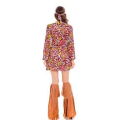 Holocky Kvinnor Hippie Kostym Set Halsband Pannband Klänning M> Dräkter