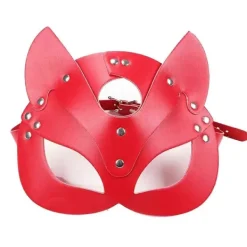 FMYSJ Kvinnor Katt Mask Halv Ansikte Katt Mask Läder Kattöron Mask Cosplay Kostym Tillbehör (FMY)> Masker