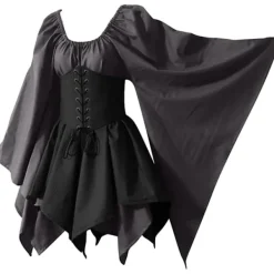 Kvinnor kort korsettklänning Halloween medeltida renässans kostym Bell> Dräkter