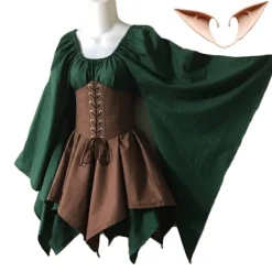 Kvinnor Älv Cosplay Medeltida Kostymer Renässans Viktoriansk Gotisk Drottning Klänningar med Korsett Halloween Alver Performance Kläder -FA- S | Fyndiq><noscript><img width=