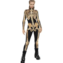 Kvinnor Root Punk Skelett Cyerpunk Steampunk Sexig Slim Jumpsuit Catsuit Cosplay Kostymer Zentai odysuit Maskerad Halloween S> Dräkter