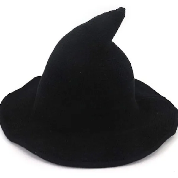 Kvinnors Halloween Häxhatt Ull Stickad Mössa För Fest Maskerad Cosplay Kostym Tillbehör> Huvudbonader