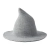 Kvinnors Häxhatt Trollkarl (Grå 56-58cm), Ullhatt Vuxen Kläder Festtillbehör Halloween Kamouflage Rollspel Mössa> Huvudbonader