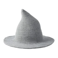Kvinnors Häxhatt Trollkarl (Grå 56-58cm), Ullhatt Vuxen Kläder Festtillbehör Halloween Kamouflage Rollspel Mössa> Huvudbonader