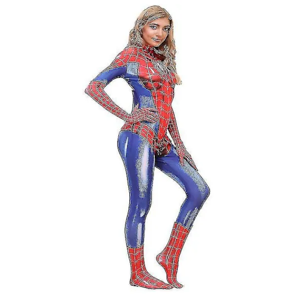 Kvinnors piderman Bodysuit Halloween Cosplay kostym S M> Dräkter