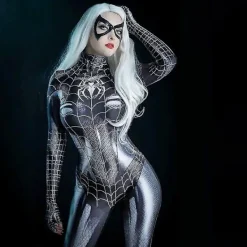Kvinnors Spiderman Superhjälte Sexig Jumpsuit Kostym Flicka Cosplay Outfit S><noscript><img width=