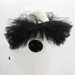 Kvinnors Tyll Volang Krage Halloween Kostymtillbehör Sjal Slips Avtagbar Svart><noscript><img width=