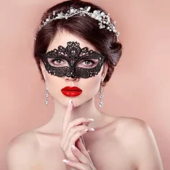 Kvinnors venetianska mask, Halloween-fest maskerad venetiansk mascara Lac><noscript><img width=