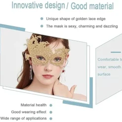 Kvinnors venetianska mask, Halloween-fest maskerad venetiansk mask spetsmask><noscript><img width=