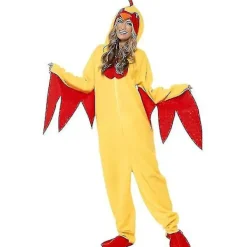 Kycklingdräkt för män, gul fjäderfä Halloween-jumpsuit L><noscript><img width=