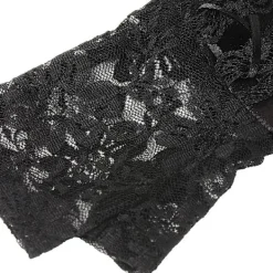 Lace Up Fingerless Handskar Långa armbågshandskar För Kostym Party Lace-up Arm Warmer><noscript><img width=