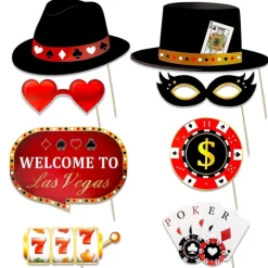 Las Vegas Casino Fotobås Rekvisita Rolig Gör-det-själv Poker Tema Selfie Rekvisita Kit><noscript><img width=