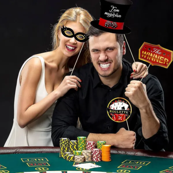 Las Vegas Casino Fotobås Rekvisita Rolig Gör-det-själv Poker Tema Selfie Rekvisita Kit> Tillbehör