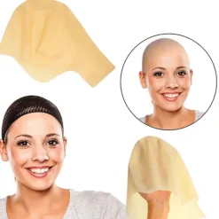 Latex Skallig Hatt Huvud Peruk Hatt Tjock Skallig Cosplay Hatt Maskeraddräkt Makeup Kostym för Barn Vuxna Halloweenfest><noscript><img width=