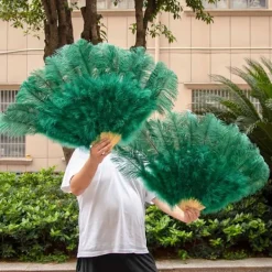 Läder rosa strutsfjäder fläkt hand hopfällbar fjäder fläkt performance dans fläkt fest scen karneval performance rekvisita 60/100cm 44 sås- Perfet 1 pc | Fyndiq><noscript><img width=