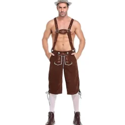 Läderbyxor för män - Äkta tyska läderbyxor för män, Oktoberfest-outfit - Brun [GPA] XL><noscript><img width=