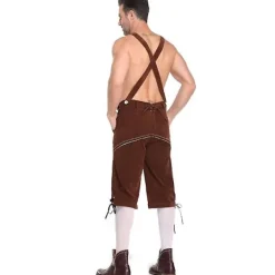 Läderbyxor för män - Äkta tyska läderbyxor för män, Oktoberfest-outfit - Brun-WELLNGS M><noscript><img width=