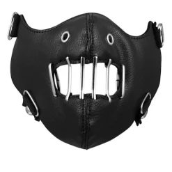 Hiprock Lädermask med andningshål och metallgrill><noscript><img width=