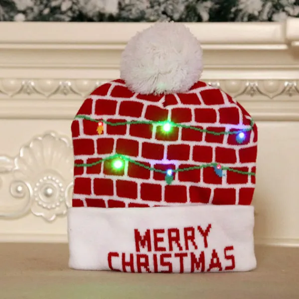 LED Julhatt 2 Stycken LED Färgglad Julhatt Fawn Stickad> Tillbehör