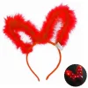 Led kaninöron pannband lysande fjäder pannband söt festival hårbåge fest hår accessoarer> Huvudbonader