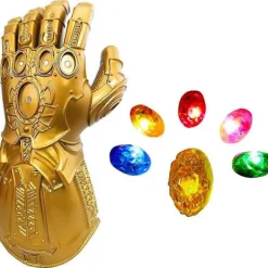EURL LED Ljus Upp Infinity Gauntlet Thanos Handskar med Avtagbara Magnetiska Infinity-stenar> Tillbehör