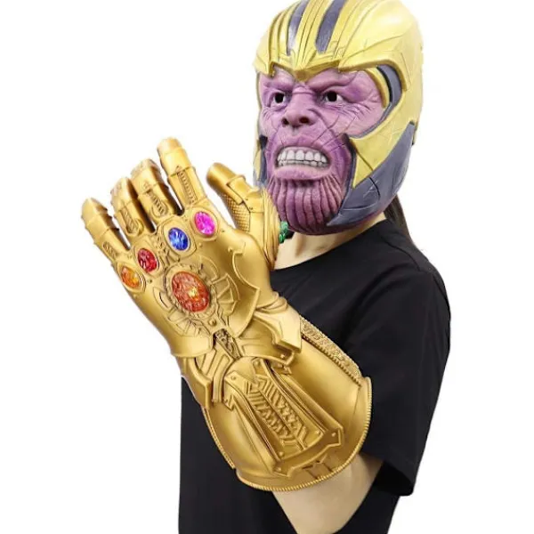 LED Ljus Upp Infinity Gauntlet Thanos Handskar med Avtagbara Magnetiska Infinity Stenar-WELLNGS adults> Tillbehör