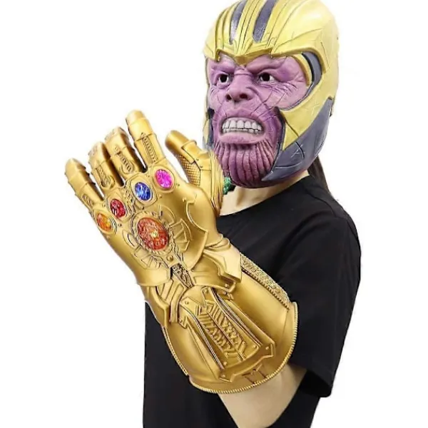 LED Ljus Upp Infinity Gauntlet Thanos Handskarna med Avtagbara Magnetiska Infinity-stenar> Tillbehör