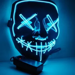 LED lysande mask kallt ljus halloweenmask spökdans lysande mask> Masker