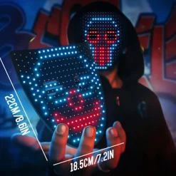 LED Mask Halloween-kostym för barn och vuxna, ansiktsförvandlande mask med ljus och gestkontroll, coola leksaker> Masker