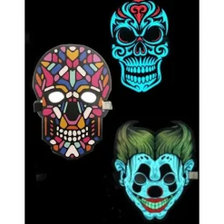 TheTrade Led mask med musik kontrol - clown Halloween clown> Masker