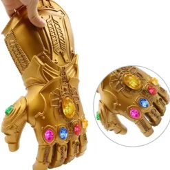 LED-belyst Infinity Gauntlet Thanos-handske med avtagbara magnetiska Infinity-stenar><noscript><img width=