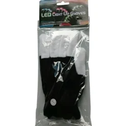 LED-handskar – Flerfärgade blinkande partyhandskar för Halloween & rave – Svart> Tillbehör