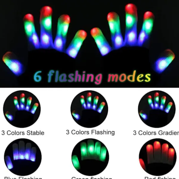 LED-handskar för barn med 7 ljuslägen, lysande handskar, LED-handskar för barn> Tillbehör