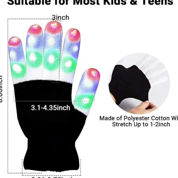 LED-handskar för barn med 7 ljuslägen, lysande handskar, LED-handskar för barn> Tillbehör