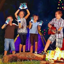 LED-handskar, lysande skeletthandskar med 5 färger och 6 lägen, blinkande, Halloween, jul, födelsedag, cosplay, festival, festgåva, bästa gåvorna för | Fyndiq><noscript><img width=