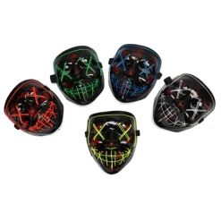 LED-ljusmask EL-tråd lyser upp The Purge-film kostym ljus P Blå onesize><noscript><img width=