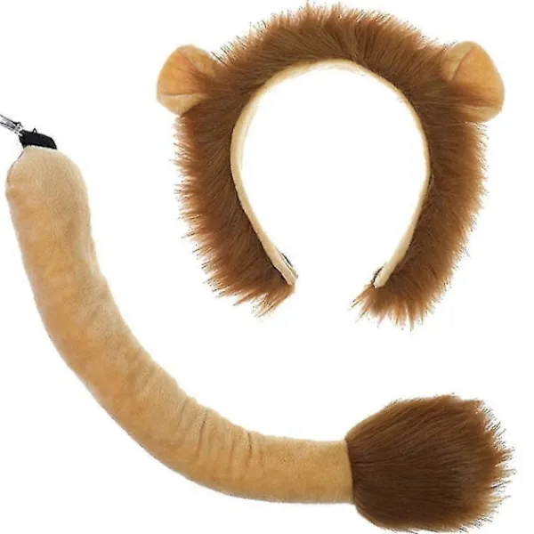Lejonöron och svansset Karneval Djuröron Hårband Barn Lejonkostym Lejonöron Hårband Fest> Tillbehör
