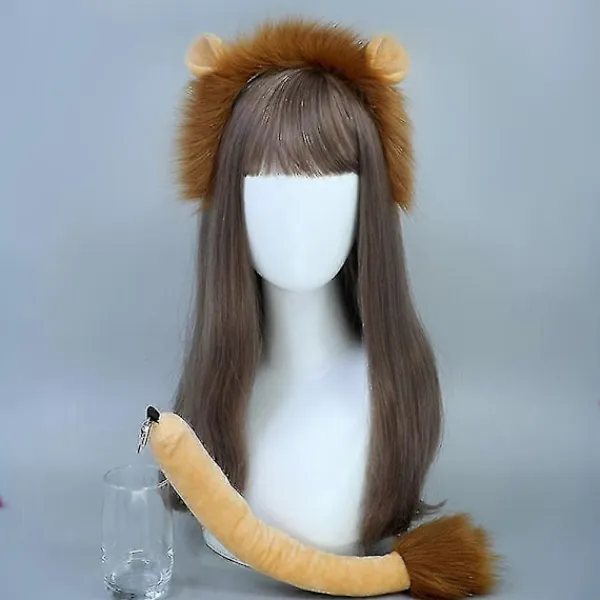 Lejonöron och svansset Karneval Djuröron Hårband Barn Lejonkostym Lejonöron Hårband Fest> Tillbehör