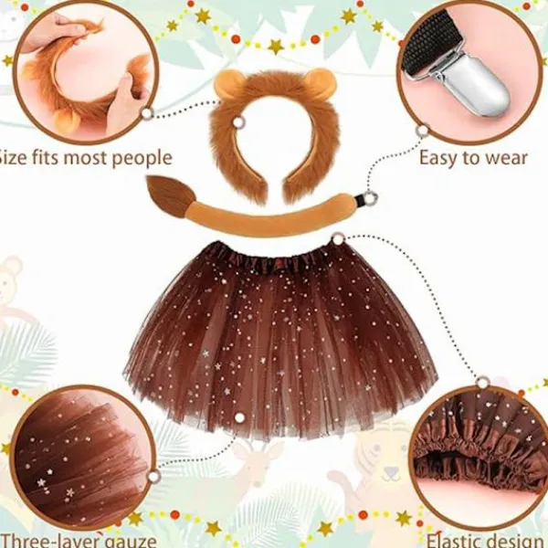 Bluedio Lejonöronpannband och svansset Halloween djur cosplay kostymtillbehör barn vuxen> Tillbehör