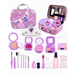 Leksakssminkset för flickor, sjöjungfruhandväska, leksakspresent, lämplig för flickleksaker 3-6 år, inte riktigt smink><noscript><img width=